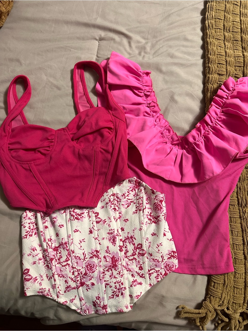Mixed Pink Tops and Floral Bustier Bundle